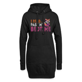 Ich Lese Nach Der Schlafenszeit Lesefuchs - Hoodie-Kleid - Schwarz - Vorne