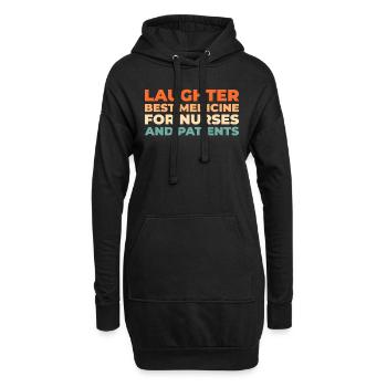 Krankenschwester - Hoodie-Kleid - Schwarz - Vorne