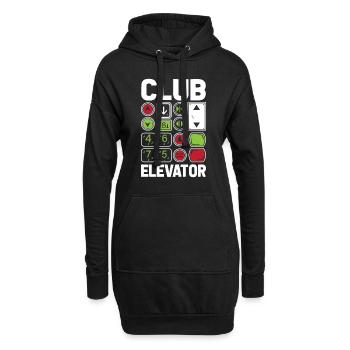 Fahrstuhl Aufzug Tasten - Hoodie-Kleid - Schwarz - Vorne