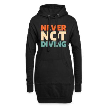Tauchen Taucher - Hoodie-Kleid - Schwarz - Vorne