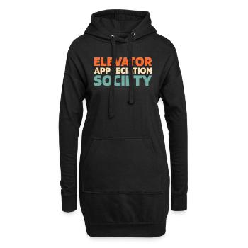 Fahrstuhl Aufzug - Hoodie-Kleid - Schwarz - Vorne