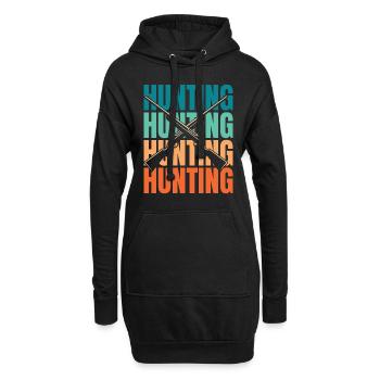 Chasse Chasseur Chasse - Sweat-shirt à capuche long Femme - noir - Devant