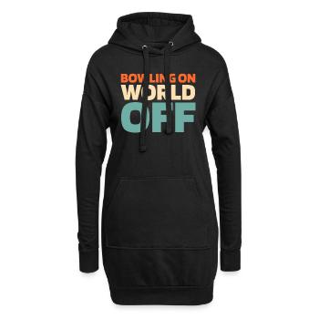Bowling Bowlen Bowler Bowling On World Off - Hoodie-Kleid - Schwarz - Vorne