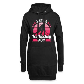 Eishockey Mutter Just An Ice Hockey Mom - Hoodie-Kleid - Schwarz - Vorne