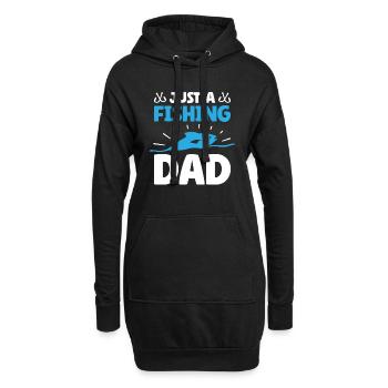 Angler Angeln Vater Just A Fishing Dad - Hoodie-Kleid - Schwarz - Vorne