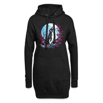 Pinguin Japan Cherry Blossom Moon - Hoodie-Kleid - Schwarz - Vorne
