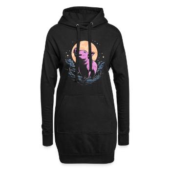 Schwein Schweinebauer Moon Howling - Hoodie-Kleid - Schwarz - Vorne