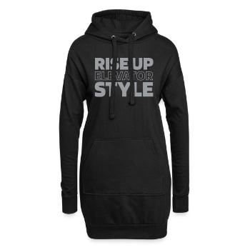 Fahrstuhl Aufzug - Hoodie-Kleid - Schwarz - Vorne
