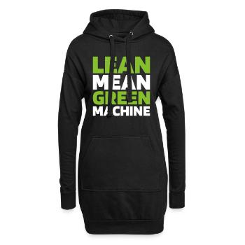 Rasenmäher Mähen - Hoodie-Kleid - Schwarz - Vorne