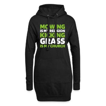 Lawn mower mowing - Hoodie Dress - black - Front