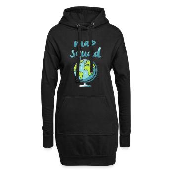 Geographie Geograf Kader - Hoodie-Kleid - Schwarz - Vorne