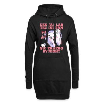 Prothésiste dentaire - Sweat-shirt à capuche long Femme - noir - Devant