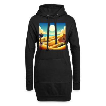 désert mer plage dunes de sable Gran Canaria - Sweat-shirt à capuche long Femme - noir - Devant
