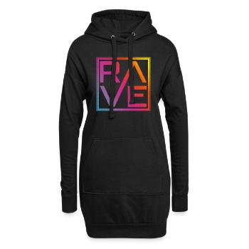 Raving, rave, techno, house, soirée edm - Sweat-shirt à capuche long Femme - noir - Devant