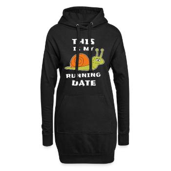 Langsame Schnecke Läufer Joggen - Hoodie-Kleid - Schwarz - Vorne