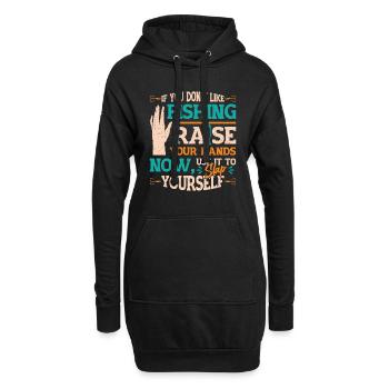 Drôle de pêche en disant Fischer - Sweat-shirt à capuche long Femme - noir - Devant
