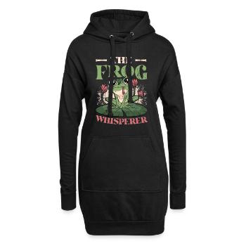 Der Froschflüsterer - Hoodie-Kleid - Schwarz - Vorne