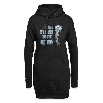 J’ai perdu mon cœur à cause des méduses de l’océan - Sweat-shirt à capuche long Femme - noir - Devant