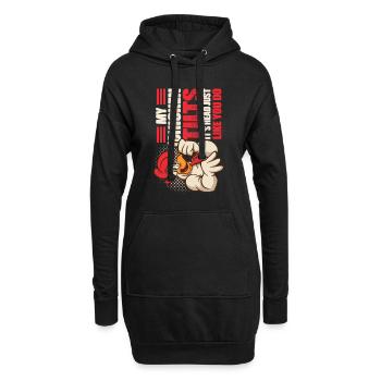 My Chicken Tilts It's Head Just Like You Do. - Hoodie-Kleid - Schwarz - Vorne