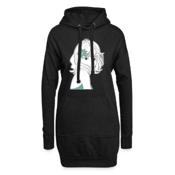 Manga Girl Anime - Sweat-shirt à capuche long Femme - noir - Devant