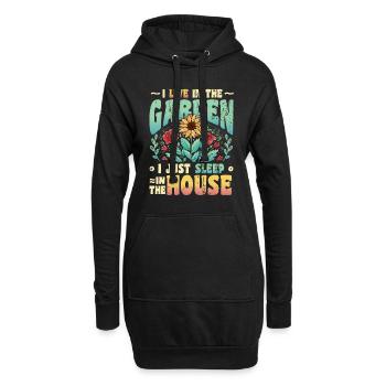 I Live In The Garden Lover, Gartenarbeit. - Hoodie-Kleid - Schwarz - Vorne