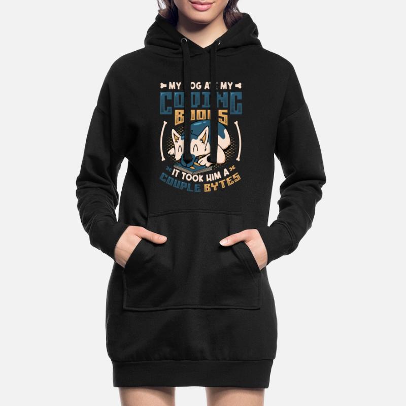 Hund Bytes Code Computer Scherz Programmierung Hoodie-Kleid