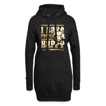 Je fais cuire des gens heureux amateurs de pâtisserie - Sweat-shirt à capuche long Femme - noir - Devant