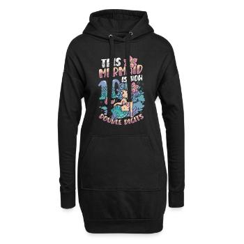 Cette sirène est maintenant à 10,deux chiffres. - Sweat-shirt à capuche long Femme - noir - Devant