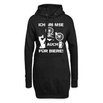 Lustige Fahrrad Sprüche Bier Spaß - Hoodie-Kleid - Schwarz - Vorne