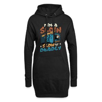 Ninja Faultier Langsam Aber Tödlich - Hoodie-Kleid - Schwarz - Vorne