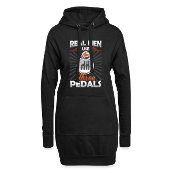 Echte Männer Benutzen Drei Pedale, Auto Schalten. - Hoodie-Kleid - Schwarz - Vorne