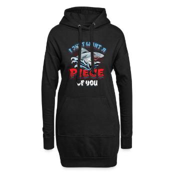 Je veux juste un morceau de toi, requin - Sweat-shirt à capuche long Femme - noir - Devant