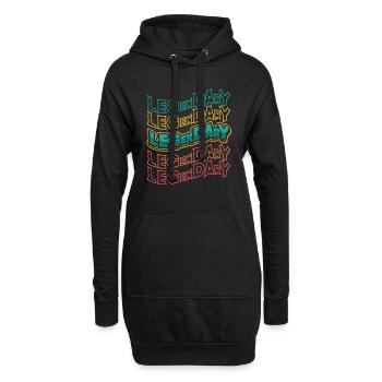 Fitnessstudio Bodybuilding Bein Tag - Hoodie-Kleid - Schwarz - Vorne