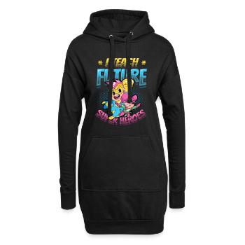 Ich Unterrichte Superhelden - Hoodie-Kleid - Schwarz - Vorne