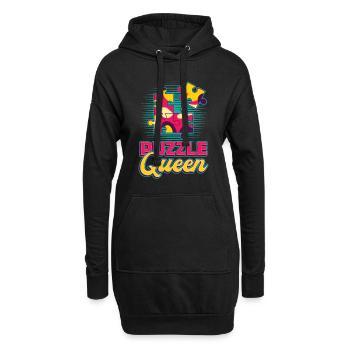 Puzzle Queen, jeu de réflexion - Sweat-shirt à capuche long Femme - noir - Devant