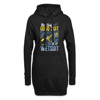 Der Einzig Gute Anzug Ist Ein Neoprenanzug - Hoodie-Kleid - Schwarz - Vorne