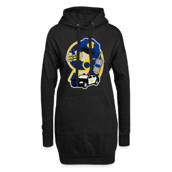 Polizei 9. Geburtstagsparty Nummer 9 - 9 Jahre - Hoodie-Kleid - Schwarz - Vorne
