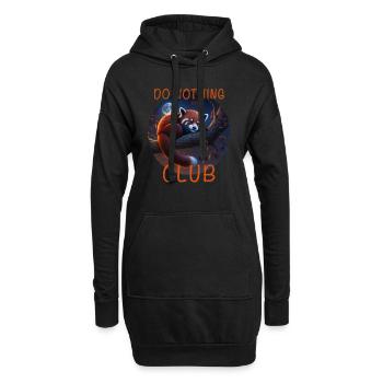 Roter Panda - Hoodie-Kleid - Schwarz - Vorne