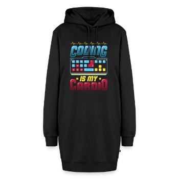 Kodierung Ist Meine Kardio, Code Programmierer - Hoodie-Kleid - Schwarz - Vorne