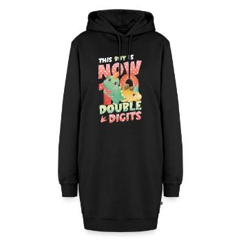 Ce garçon a maintenant 10 ans, deux chiffres - Sweat-shirt à capuche long Femme - noir - Devant