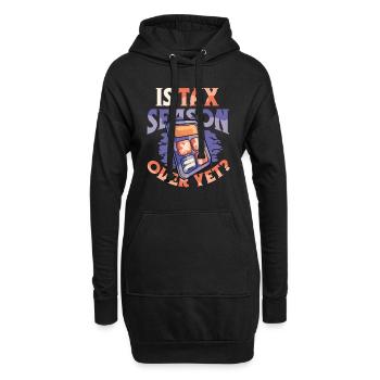 Ist Die Steuersaison Schon Vorbei,Müder Buchhalter - Hoodie-Kleid - Schwarz - Vorne