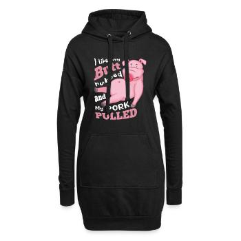 i like my butt rubbed and my pork pulled - Hoodie-Kleid - Schwarz - Vorne
