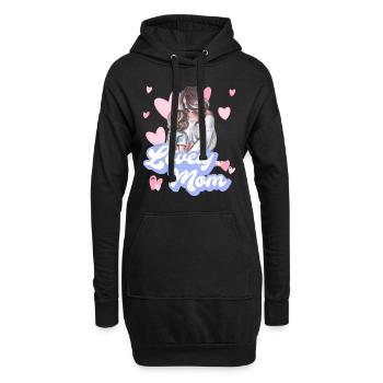 MAMAN ADORABLE - Sweat-shirt à capuche long Femme - noir - Devant