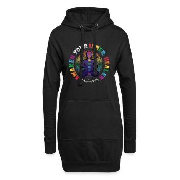Éveillez votre guérisseur intérieur, Reiki Spirituel - Sweat-shirt à capuche long Femme - noir - Devant