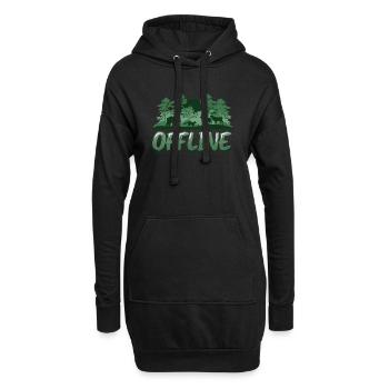 Hors ligne, amoureux de la nature, randonnée - Sweat-shirt à capuche long Femme - noir - Devant
