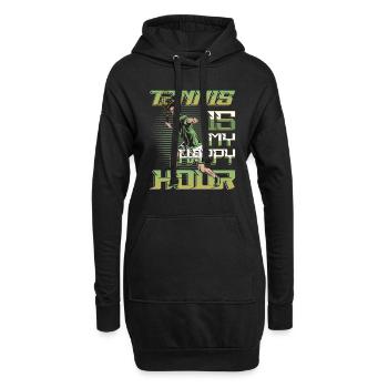 Tennis Ist Meine Happy Hour, Tennisspieler, Tennis - Hoodie-Kleid - Schwarz - Vorne