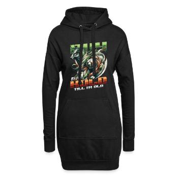 Finanzielle Freiheit Aktien Investor Börse - Hoodie-Kleid - Schwarz - Vorne