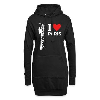 I Love Paris Lustige Elektriker Strommast Strom - Hoodie-Kleid - Schwarz - Vorne