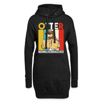 Otter Normalverbraucher Lustiger Bier Spruch Retro - Hoodie-Kleid - Schwarz - Vorne
