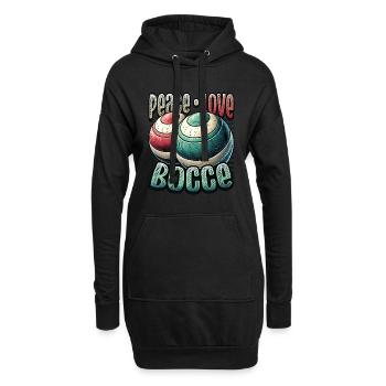 Peace Love Boccia - Éventails de Boccia Style Vintage - Sweat-shirt à capuche long Femme - noir - Devant